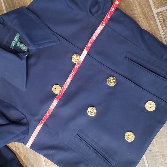 Lauren Ralph Lauren Navy Gold Large Button Jacket Women L - Picture 8 of 9